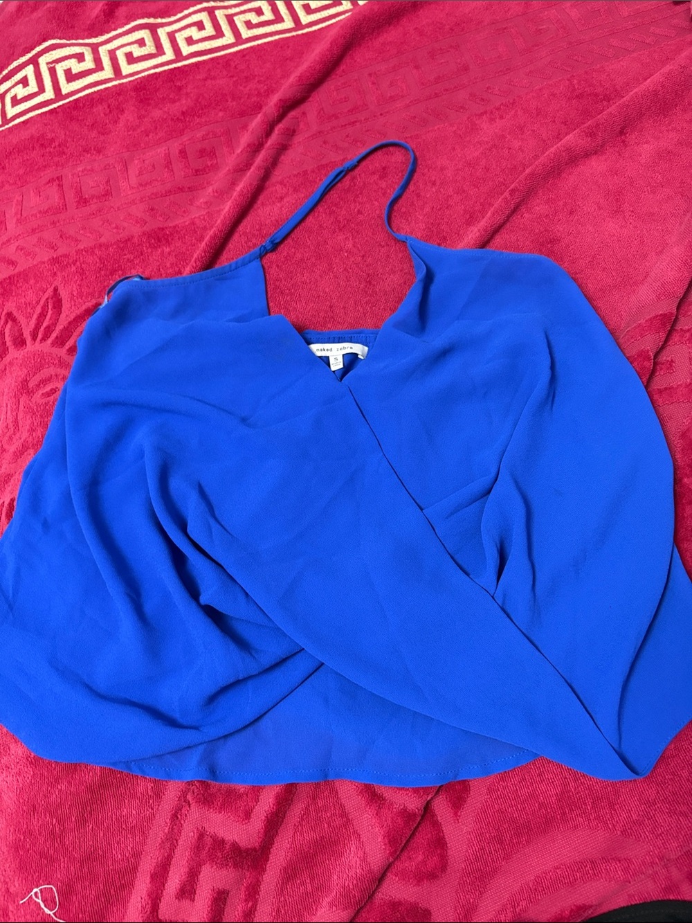 Naked Zebra Royal Blue Wrap Cami
